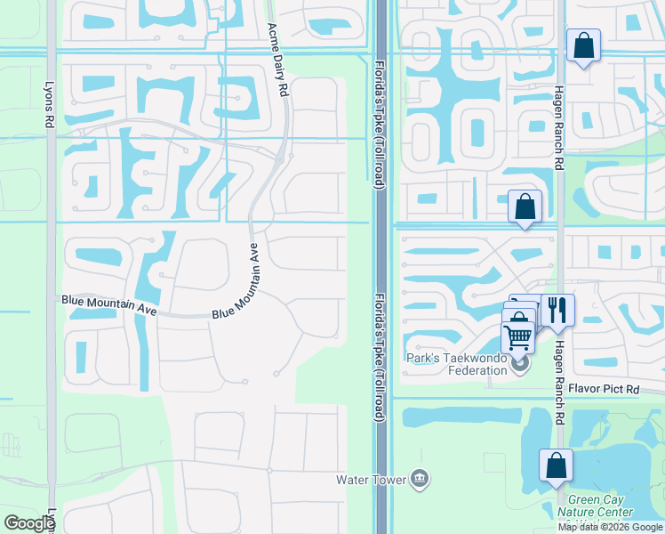 map of restaurants, bars, coffee shops, grocery stores, and more near 12133 Neptune Peak Drive in Boynton Beach