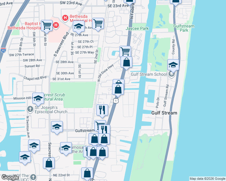 map of restaurants, bars, coffee shops, grocery stores, and more near 312 Bayfront Drive in Boynton Beach