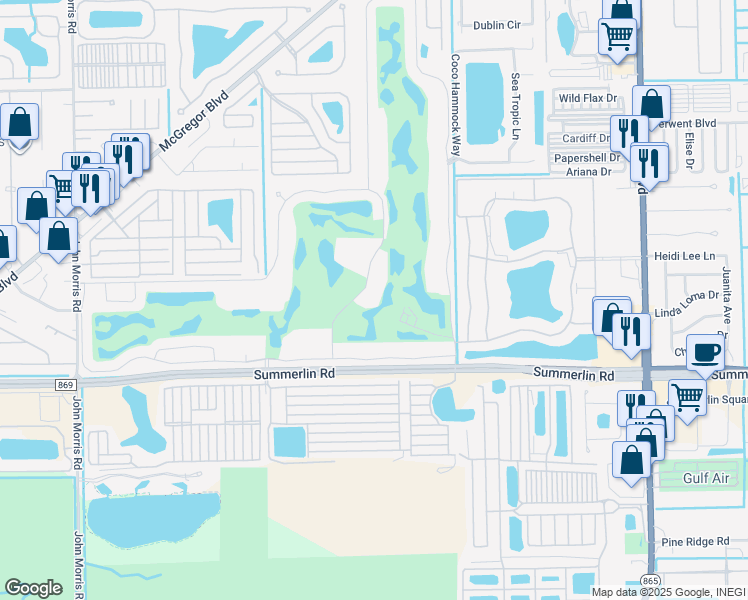 map of restaurants, bars, coffee shops, grocery stores, and more near 12171 Kelly Sands Way in Fort Myers