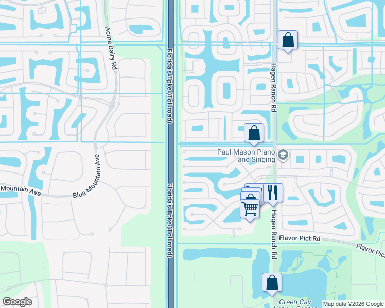 map of restaurants, bars, coffee shops, grocery stores, and more near 12039 Oakvista Drive in Boynton Beach