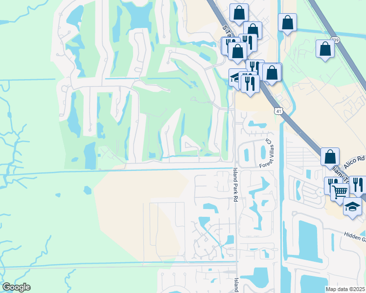map of restaurants, bars, coffee shops, grocery stores, and more near 16751 Pheasant Court in Fort Myers