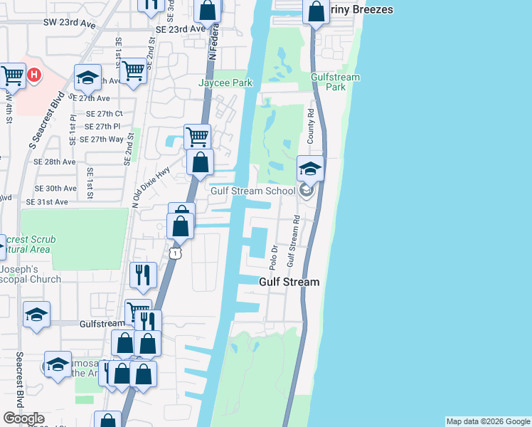map of restaurants, bars, coffee shops, grocery stores, and more near 535 Banyan Road in Delray Beach