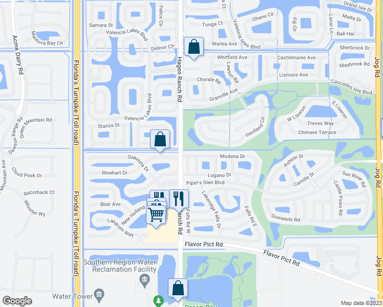 map of restaurants, bars, coffee shops, grocery stores, and more near 7417 Modena Drive in Boynton Beach