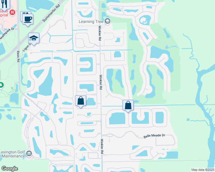 map of restaurants, bars, coffee shops, grocery stores, and more near 17062 Colony Lakes Boulevard in Fort Myers