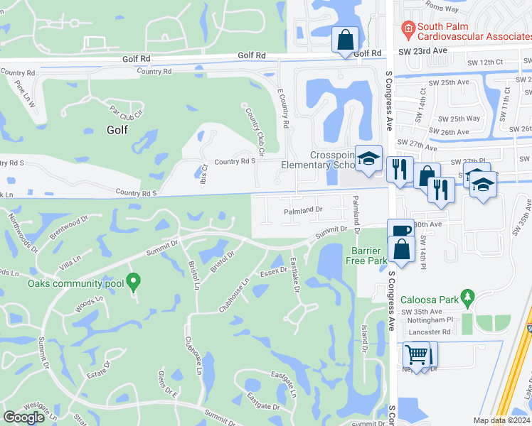 map of restaurants, bars, coffee shops, grocery stores, and more near 1769 Palmland Drive in Boynton Beach