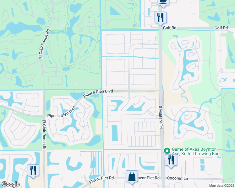 map of restaurants, bars, coffee shops, grocery stores, and more near 5306 Toscana Trail in Boynton Beach