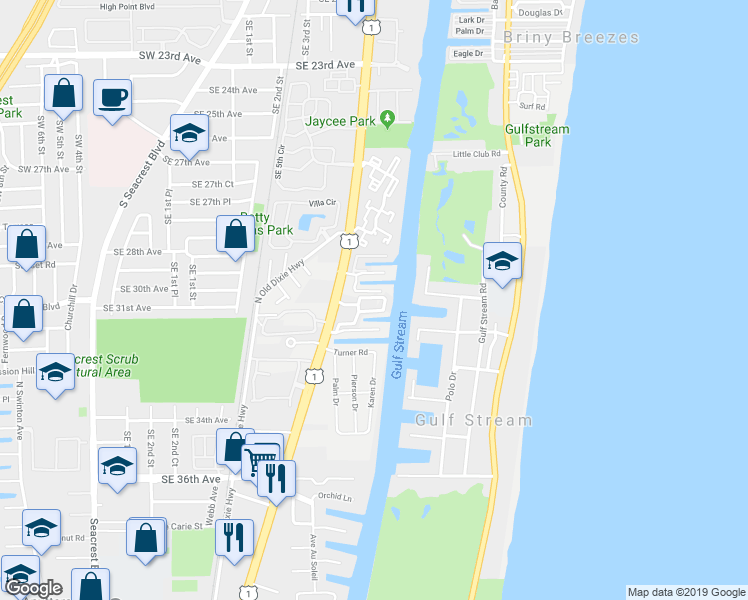 map of restaurants, bars, coffee shops, grocery stores, and more near 810 Bamboo Lane in Delray Beach