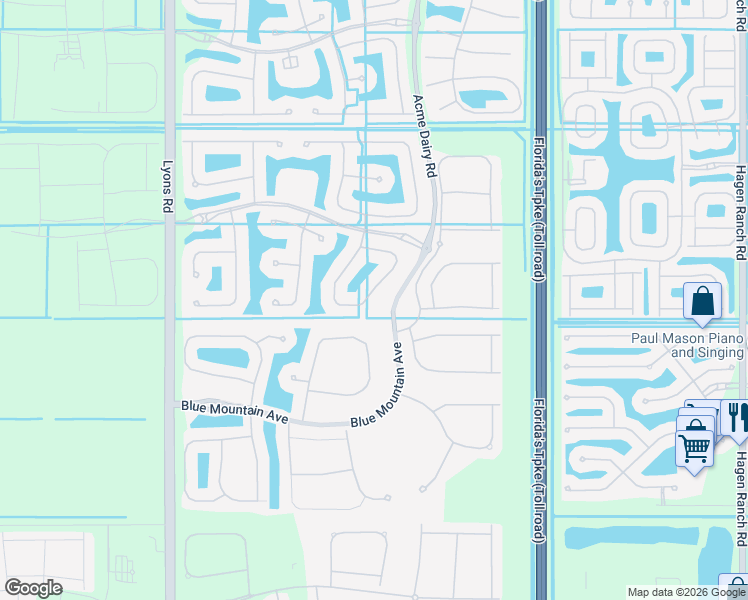 map of restaurants, bars, coffee shops, grocery stores, and more near 11939 Fox Hill Circle in Boynton Beach