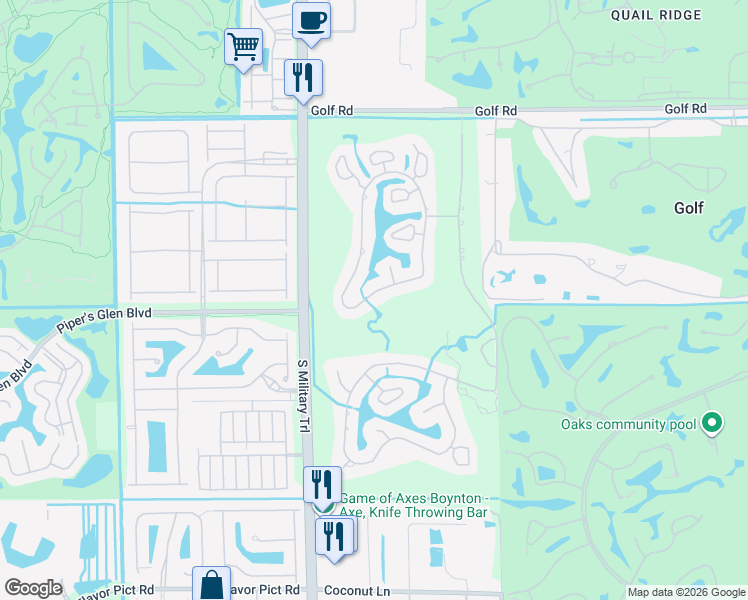 map of restaurants, bars, coffee shops, grocery stores, and more near 11956 North Lake Drive in Boynton Beach