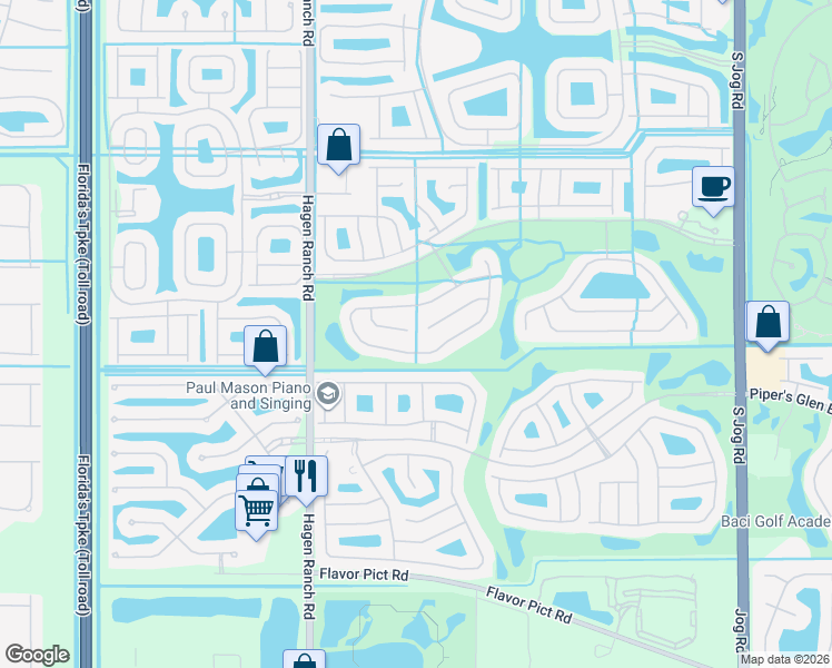 map of restaurants, bars, coffee shops, grocery stores, and more near 7254 Toscane Court in Boynton Beach