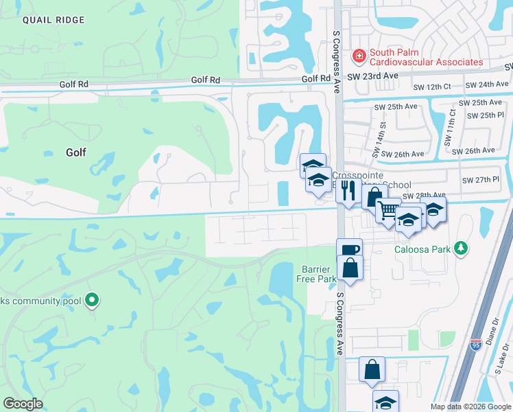 map of restaurants, bars, coffee shops, grocery stores, and more near 37 Country Lake Circle in Boynton Beach