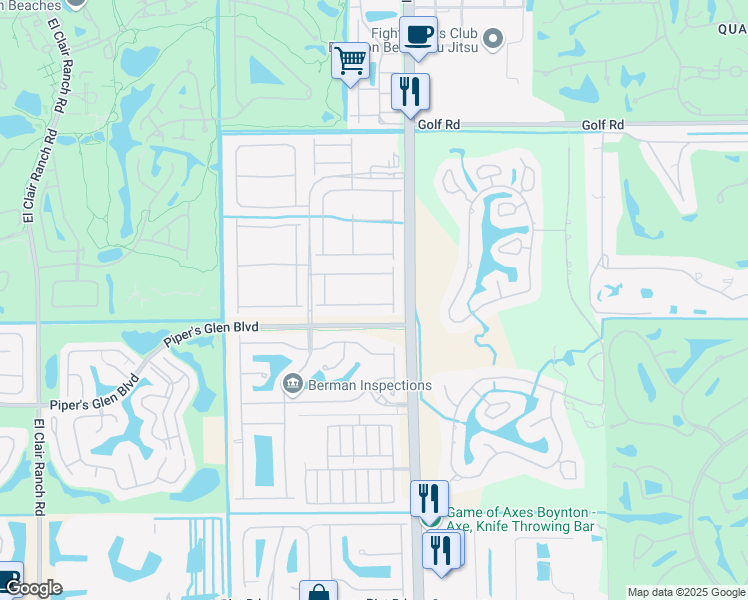 map of restaurants, bars, coffee shops, grocery stores, and more near 5058 Pelican Cove Drive in Boynton Beach