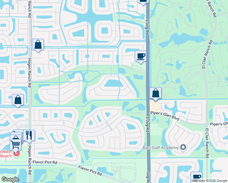 map of restaurants, bars, coffee shops, grocery stores, and more near 6820 Chimere Terrace in Boynton Beach