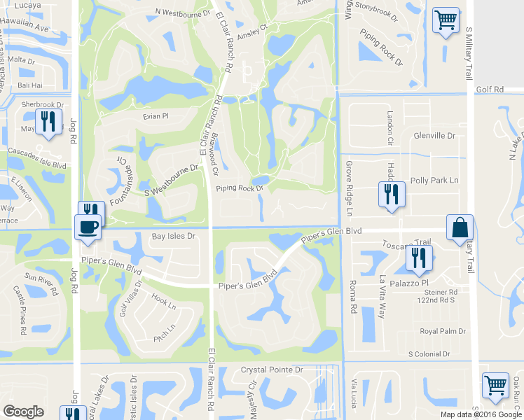 map of restaurants, bars, coffee shops, grocery stores, and more near 5884 Forest Grove Drive in Boynton Beach