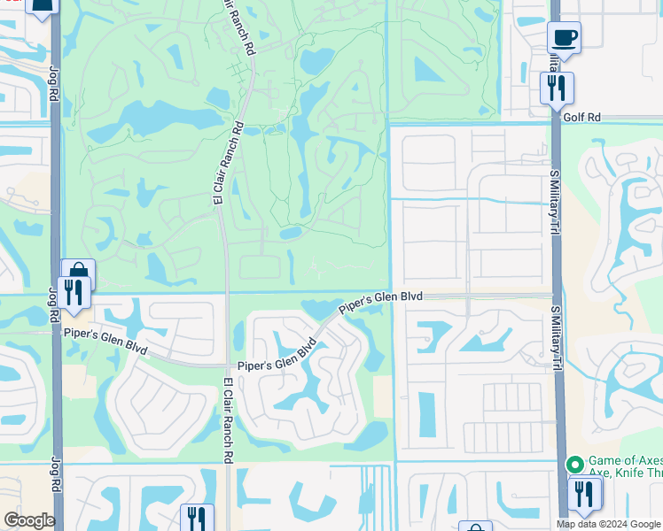 map of restaurants, bars, coffee shops, grocery stores, and more near 5561 Fairway Park Drive in Boynton Beach