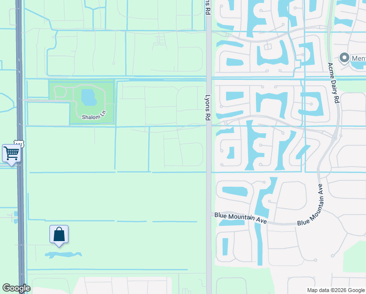 map of restaurants, bars, coffee shops, grocery stores, and more near Lyons Road in Boynton Beach