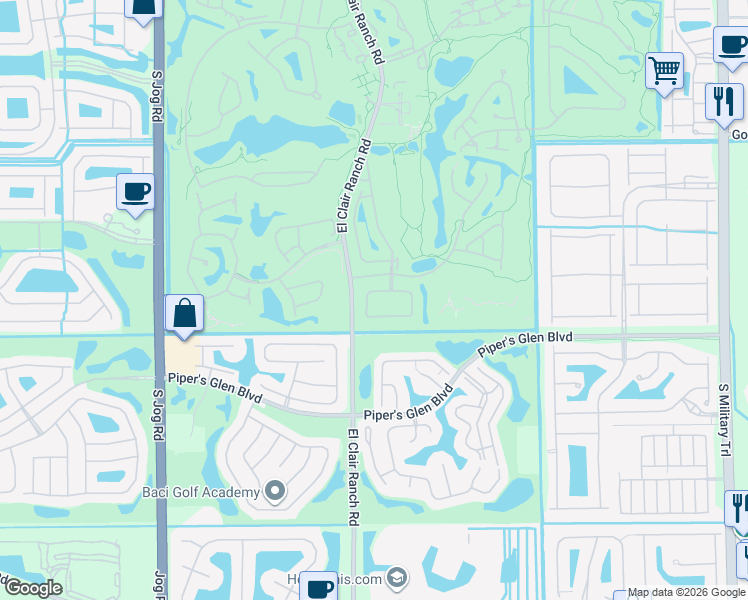 map of restaurants, bars, coffee shops, grocery stores, and more near 5975 Forest Grove Drive in Boynton Beach