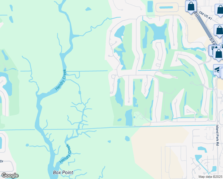 map of restaurants, bars, coffee shops, grocery stores, and more near 16550 Heron Coach Way in Fort Myers