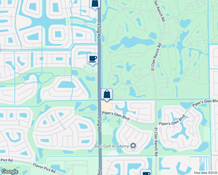 map of restaurants, bars, coffee shops, grocery stores, and more near 11905 Fountainside Circle in Boynton Beach