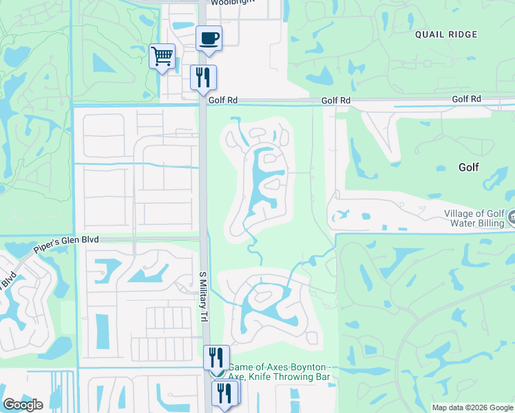 map of restaurants, bars, coffee shops, grocery stores, and more near 11949 Date Palm Drive in Boynton Beach