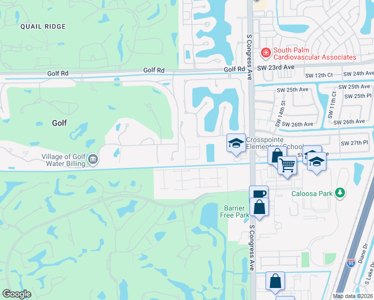 map of restaurants, bars, coffee shops, grocery stores, and more near 40 Country Lake Circle in Boynton Beach