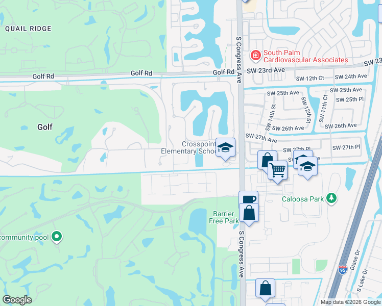 map of restaurants, bars, coffee shops, grocery stores, and more near 24 Country Lake Circle in Boynton Beach