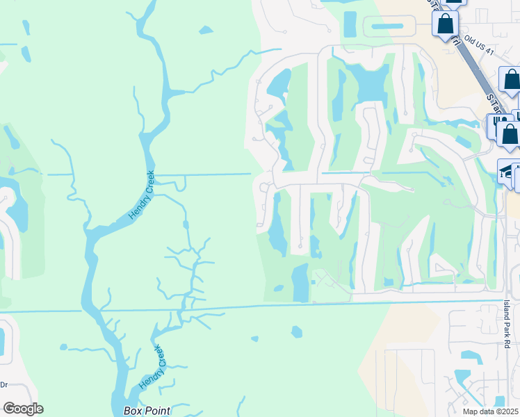 map of restaurants, bars, coffee shops, grocery stores, and more near 16550 Heron Coach Way in Fort Myers