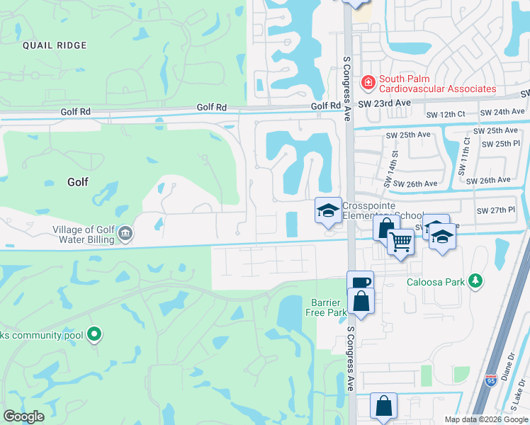 map of restaurants, bars, coffee shops, grocery stores, and more near 41 Country Lake Circle in Boynton Beach