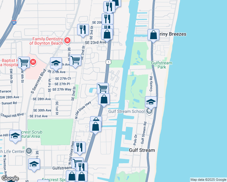 map of restaurants, bars, coffee shops, grocery stores, and more near 2870 Virginia Gardens Drive in Boynton Beach