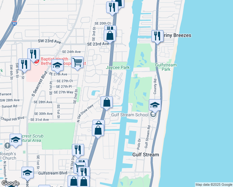 map of restaurants, bars, coffee shops, grocery stores, and more near 18 Colonial Club Drive in Boynton Beach