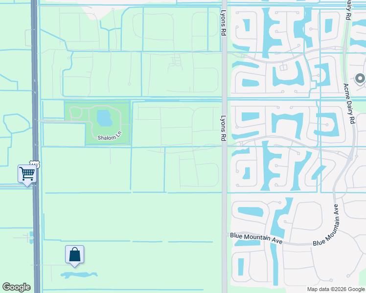 map of restaurants, bars, coffee shops, grocery stores, and more near Lyons Road in Boynton Beach