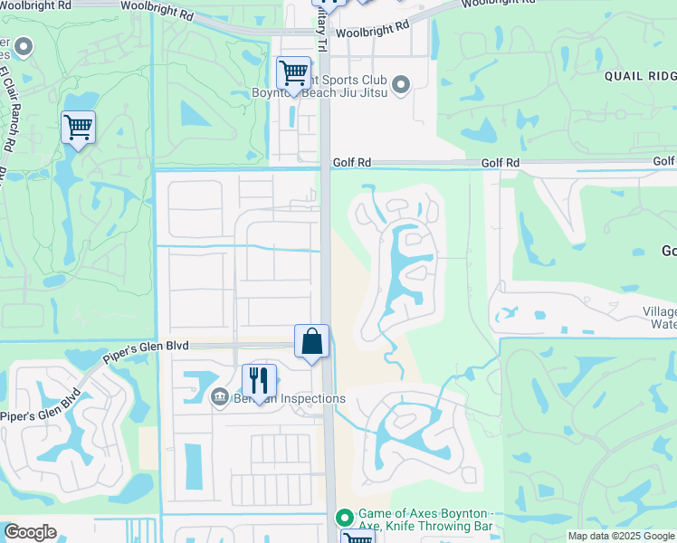 map of restaurants, bars, coffee shops, grocery stores, and more near 11824 South Military Trail in Boynton Beach