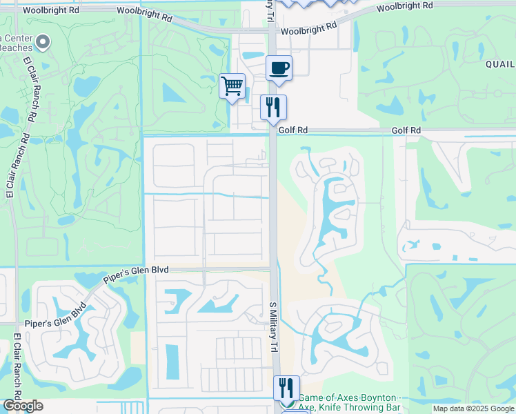 map of restaurants, bars, coffee shops, grocery stores, and more near 11713 Dove Hollow Avenue in Boynton Beach