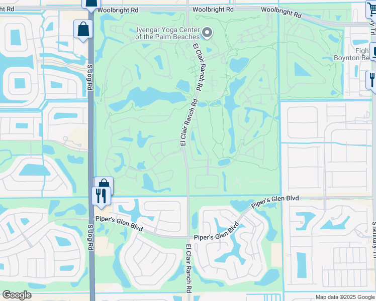 map of restaurants, bars, coffee shops, grocery stores, and more near 11699 Briarwood Circle in Boynton Beach