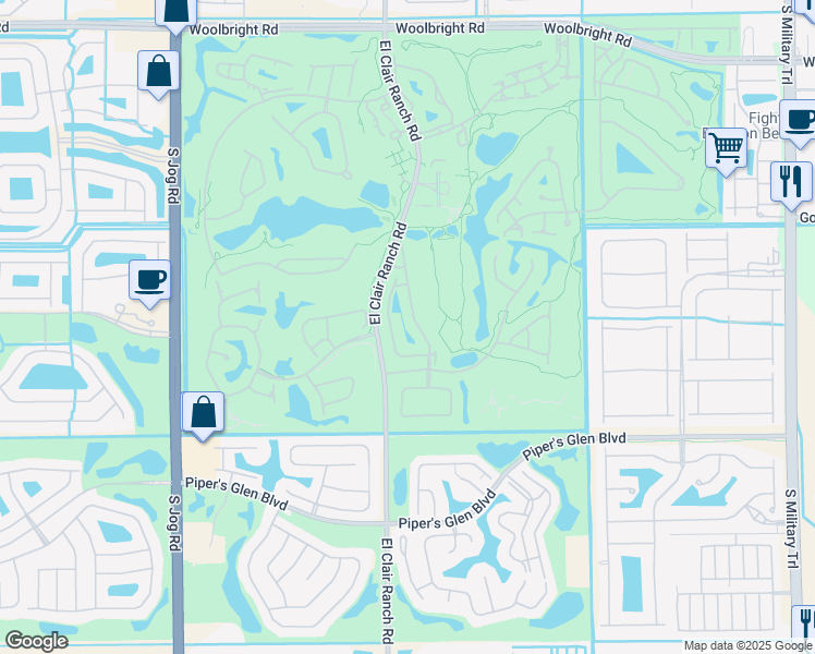 map of restaurants, bars, coffee shops, grocery stores, and more near 11570 Briarwood Circle in Boynton Beach