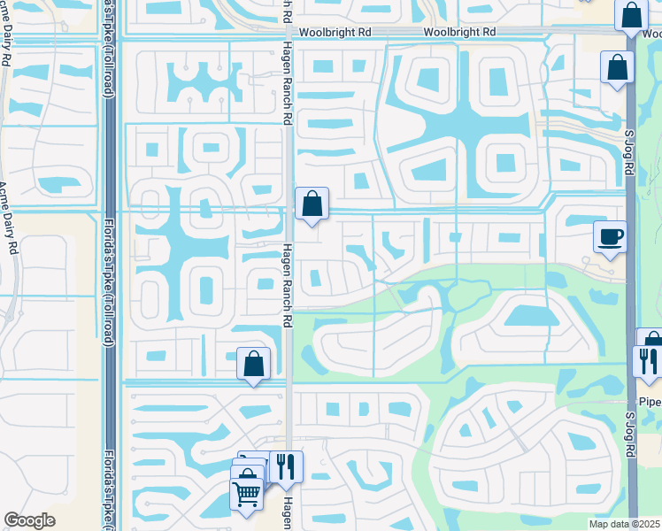 map of restaurants, bars, coffee shops, grocery stores, and more near 11560 Augustus Drive in Boynton Beach