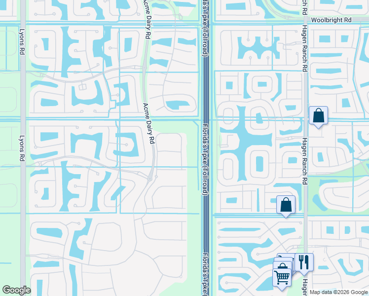 map of restaurants, bars, coffee shops, grocery stores, and more near 11656 Dawson Range Road in Boynton Beach