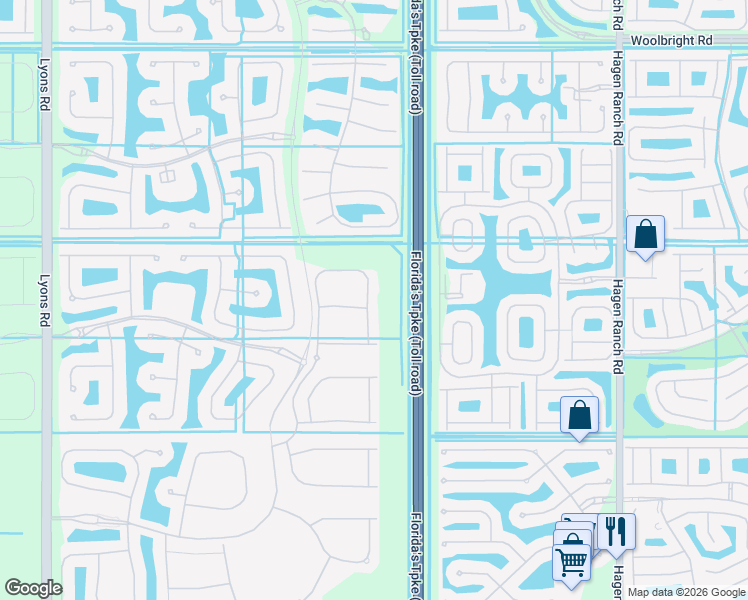 map of restaurants, bars, coffee shops, grocery stores, and more near 11656 Dawson Range Road in Boynton Beach