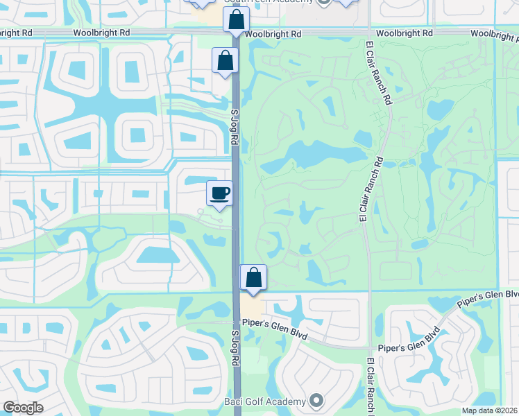 map of restaurants, bars, coffee shops, grocery stores, and more near 6429 3 Lakes Lane in Boynton Beach