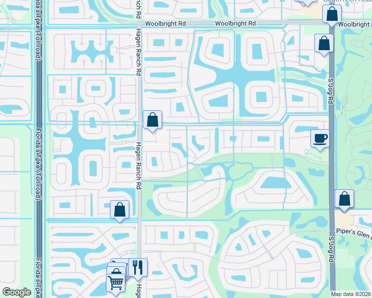 map of restaurants, bars, coffee shops, grocery stores, and more near 11541 Lawton Road in Boynton Beach