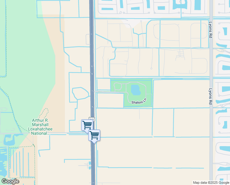 map of restaurants, bars, coffee shops, grocery stores, and more near Shalom Lane in Boynton Beach
