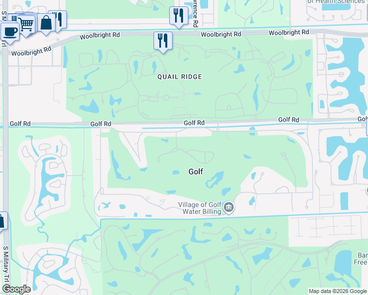 map of restaurants, bars, coffee shops, grocery stores, and more near 28 Country Road in Boynton Beach