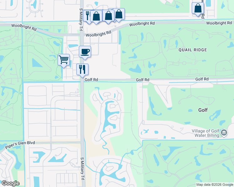 map of restaurants, bars, coffee shops, grocery stores, and more near 14 Fairway Villas in Boynton Beach