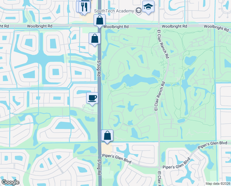 map of restaurants, bars, coffee shops, grocery stores, and more near 6361 Evian Place in Boynton Beach