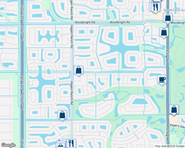 map of restaurants, bars, coffee shops, grocery stores, and more near 7245 Whitfield Avenue in Boynton Beach
