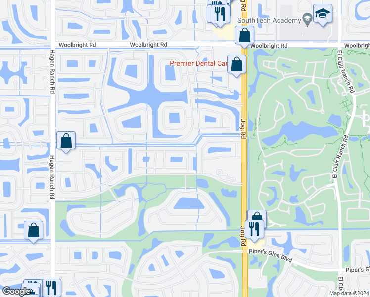 map of restaurants, bars, coffee shops, grocery stores, and more near 6821 Castlemaine Avenue in Boynton Beach