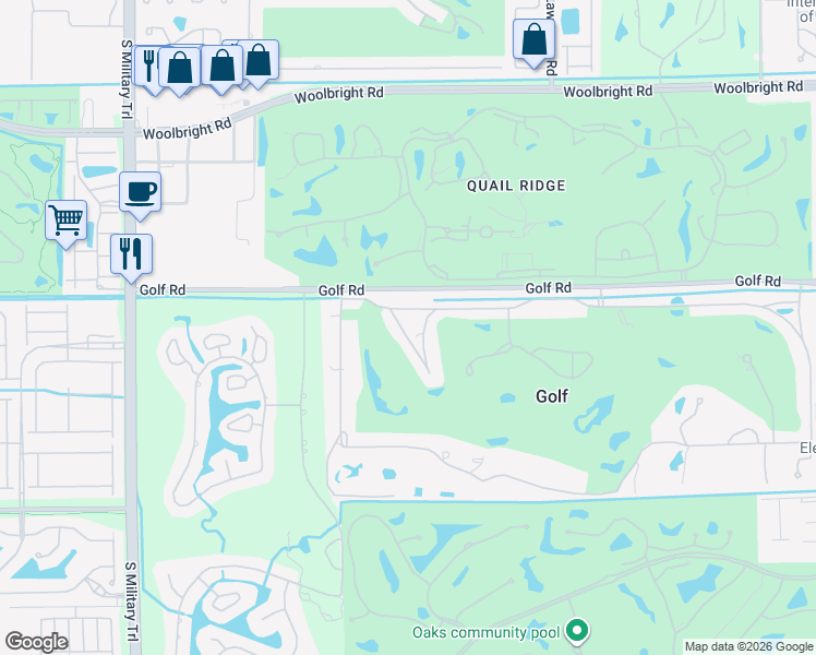 map of restaurants, bars, coffee shops, grocery stores, and more near 10 Pine Lane West in Boynton Beach