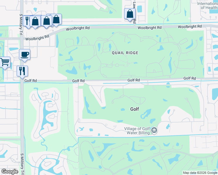 map of restaurants, bars, coffee shops, grocery stores, and more near 36 Country Road in Boynton Beach