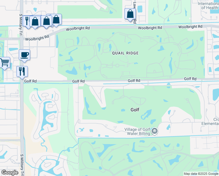 map of restaurants, bars, coffee shops, grocery stores, and more near 36 Country Road in Boynton Beach