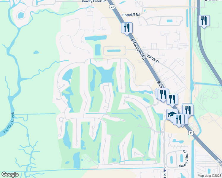 map of restaurants, bars, coffee shops, grocery stores, and more near 16589 Bear Cub Court in Fort Myers